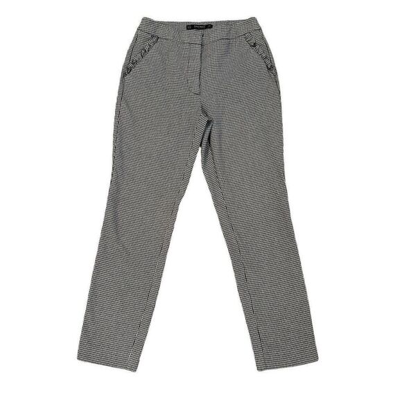 Zara Women’s Tweed Trousers Houndstooth white Black Size XS Career Business - Picture 1 of 7